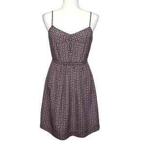 J.Crew Geometric Print Mini Slip Dress Women's 4 Pink